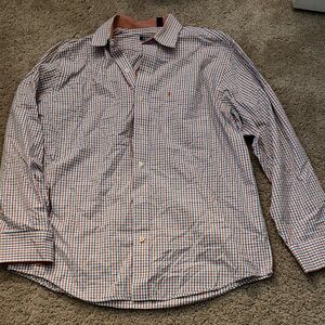 Izod Men's Checkered Button Down Long Sleeve